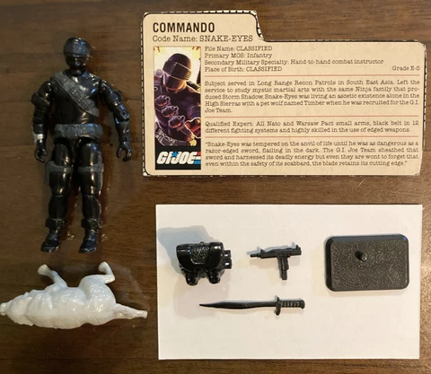 GI Joe SNAKE EYES 1985 Loose Complete With File Card (Read Description) Cover