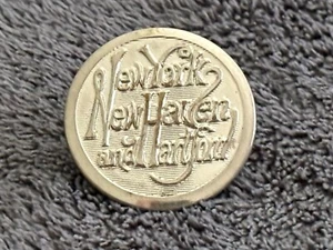 Silvertone Uniform Button 15/16” Round Shank New York Haven Hartford Railroad RR - Picture 1 of 4