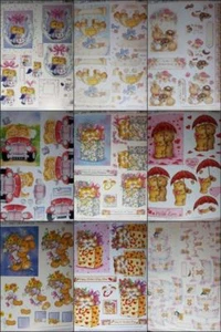 3D A4 Paper Tole Decoupage Wedding Birthday Bears Kittens Rabbit Mice Love - Picture 1 of 10