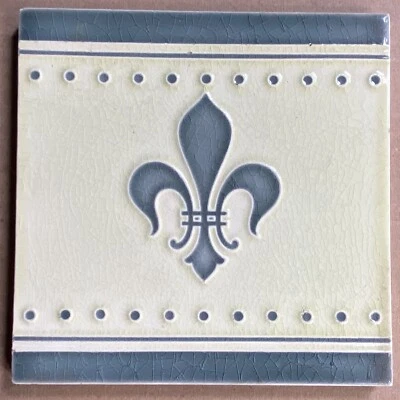 ANTIQUE HELMAN BELGIUM - MAJOLICA TILE C1900 - Image 1 of 3