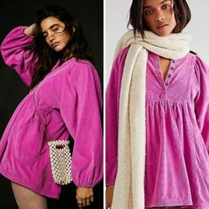 NEW Free People Just My Type Dress purple/pink corduroy dress, S - Picture 1 of 23