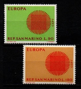 San Marino 1970 Sc# 729-730 postfrisch MNH EUROPA Ausgabe Websymbolik Briefmarken - Bild 1 von 1