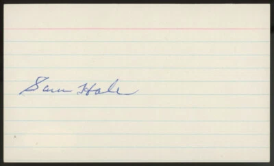 Samuel Hale Signed Autographed Index Card JSA - Image 1 of 2