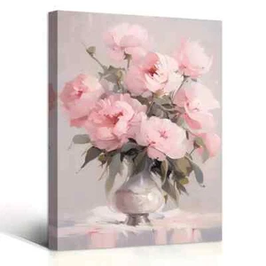 Pink Floral Wall Art  Canvas Unframed/Framed - Picture 1 of 7