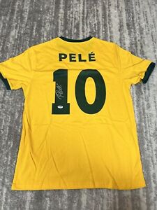 Brazil Pele Signed Soccer Jersey Authentic Autographed NEW Holo And PSA COA