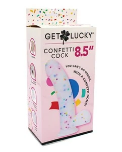 Get Lucky 8,5" Echthaut Konfetti Hahn mit starker Saugbasis - Mehrfarbig - Bild 1 von 5