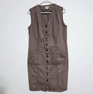 Vestido chaleco para mujer The Territory Ahead talla 12 botones delanteros sin mangas marrón desteñido - Imagen 1 de 8