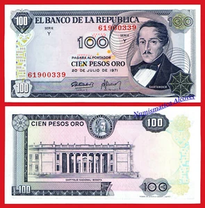 COLOMBIA 100 Pesos oro 1971 Pick 410c SC / UNC - Imagen 1 de 1