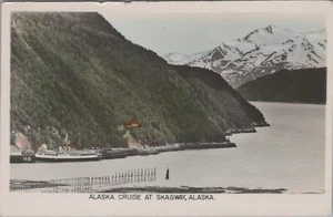 RPPC Skagway Alaska Cruise Ship color photo postcard LP4 - Picture 1 of 2