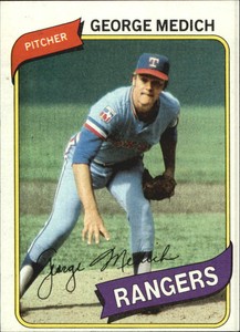 1980 Topps Texas Rangers Baseball Card #336 George Medich - EX-MT