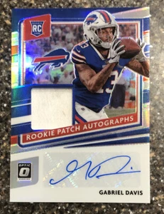 Donruss Optic Gabriel Davis 2020 parche de novato automático RPA HOLO plateado Prizm #/25 radiocontrol - Imagen 1 de 2