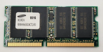 Samsung Korea 64mb Kmm466s823ct2-f0 Pc66 Sd-ram 66mhz So-dimm - Image 1 of 2