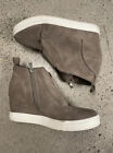 Ccocci Womens Zoey Sneaker Shoes Gray High Top Side Zipper Wedge Heels 8M