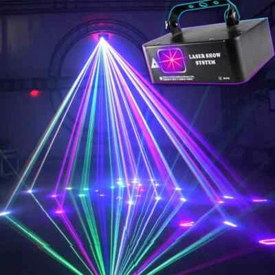 UKING RGB Laser Projektor LED Strobe Beam Bühnenlicht DMX DJ Lichteffekt Party - Bild 1 von 4