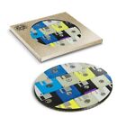 1 x Boxed Round Coasters - Floppy Disk Pattern Retro Computer #16697