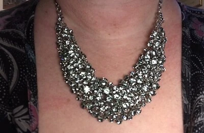 Collar Joyería Park Lane CASCADAS DE DIAMANTES Cristal Novia Tono Plateado Foto 1 de 4