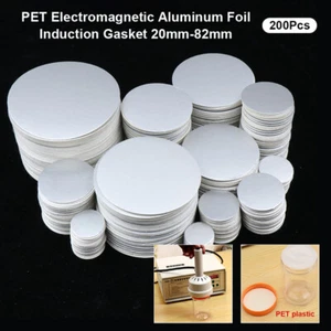 200Pcs Bottle Jar Seal Cap PET Electromagnetic Aluminum Foil Induction Gasket - Picture 1 of 24