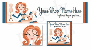 Diseño de pancarta publicitaria de tienda ebay y logotipo a juego - modista de moda - Imagen 1 de 1