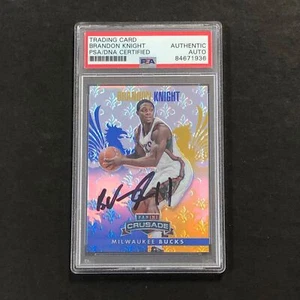 2013-14 Panini Crusade #147 Brandon Knight Signed Card AUTO 10 PSA Slabbed Bucks - Picture 1 of 2