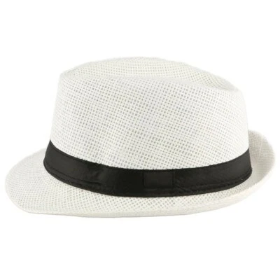 Chapeau Paille Enfant Blanc Mylko 6 a 11 ans-Taille unique - Photo 1/2
