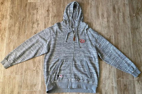 Majestic Clubhouse Arizona Diamondbacks DBacks Full Zip Gray Hoodie-LG-NWOT Cover