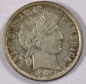1901 Barber Dime - AU - Picture 1 of 2