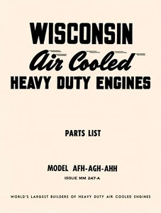 Manual de piezas de motor refrigeradas por aire WISCONSIN AFH-AGH-AHH - Imagen 1 de 4