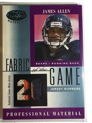 2001 Leaf Certified Materials Jersey Numbers /20 James Allen #FG-123 Bears (MEM) - Image 1 of 4