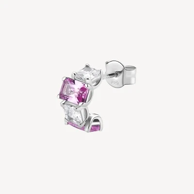 BROSWAY FANCY ORECCHINO SINGOLO CON ZIRCONI IN ARGENTO 925 FVP08 VIBRANT PINK - Immagine 1 di 4