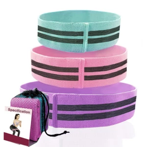 Fabric Cloth Resistance Booty Bands Loop Set of 3 Exercise Workout Gym Fitness - Picture 1 of 13