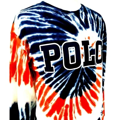 Polo RALPH LAUREN Americana толстовка красный белый синий галстук краситель L/S мужчин L новый * - Изображение 1 из 4