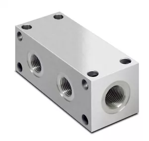 Hydraulisches Parallelschema Aluminium Verteiler, 2 Stationen, 1/2" BSP Einlass, 3/8" BS - Bild 1 von 1