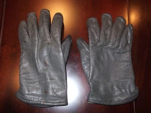 Bundeswehr Militär Military Echt Leder-Handschuhe grau Ledernacken Biker Vespa - Bild 1 von 12