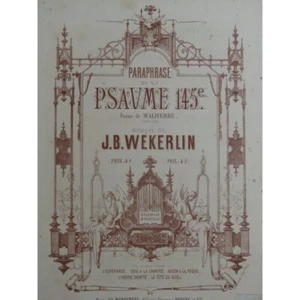Wekerlin J.B.Paraphrase Of Psalm 145 Singer Piano 1870 - Picture 1 of 4