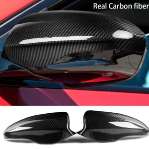 2*Real Carbon Fiber Side Rearview Mirror Cover Caps Fit For BMW F10 M5 2012-2017 - Foto 1 di 12