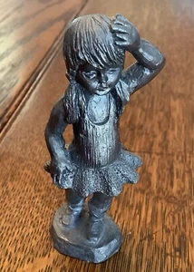 Michael Ricker Pewter Little Girl Ballerina Dancer Tutu Miniature Figurine 1981 - Picture 1 of 6