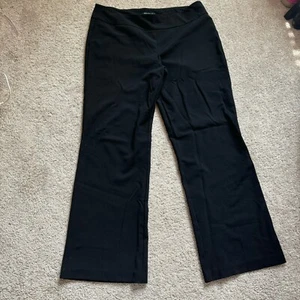 Roz & Ali Pants Womens 12 Black Stretch Wide Leg Pull On Slimming Office Casual - Picture 1 of 5