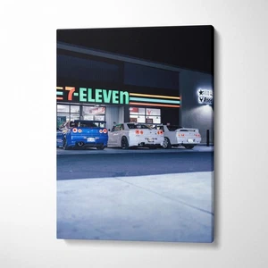 Nissan GTR R34 Skyline High Resolution Museum Quality Vertical Car Canvas Print - Picture 1 of 14