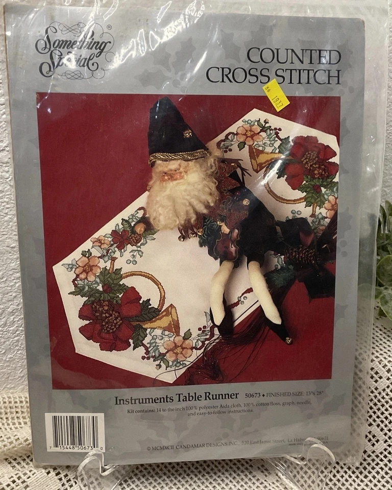 Vtg NIP Candamar Designs Something Special #50673 Instruments Table Runner Xmas - Image 1 of 4