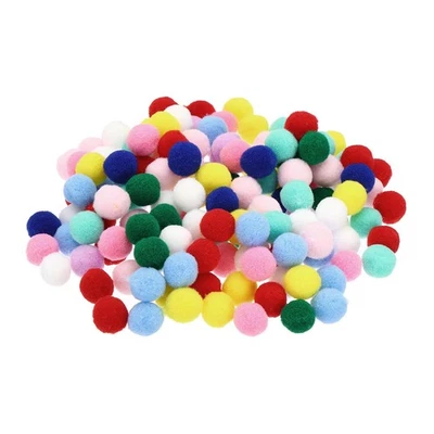2-Pack 150 PCS 0.6-Inch Multicolored High Elastic Fuzzy Pastel Pom Pom Balls - Image 1 of 4