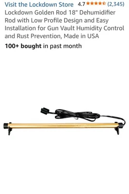 Lockdown Golden Rod 18" Dehumidifier Rod with Low Profile Design and Easy - Image 1 of 3