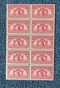 Scott #627, 2c Liberty Bell Sesquicentennial 10er Block, Sehr guter Erhaltungszustand + MNH - Bild 1 von 1