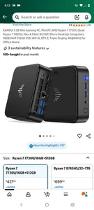 KAMRUI E3B 4K MINI PC AMD Ryzen 7 5825U 16GB DDR4 512GB SSD Windows 11 Pro WIFI6 - Picture 1 of 5