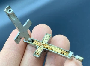 Old Catholic Reliquary Box Crucifix Cross Pendant Religious Saints Relics c1900 - Picture 1 of 11