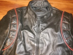 YAMAHA Leather Jacket Single Rider Jacket Leather Black Ladies Large VTG 1980's - Picture 1 of 15