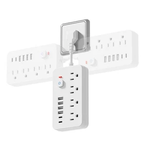 Surge Protector Power Strip Short Extension Cord 4 AC Outlets 6 USB Ports - Foto 1 di 6