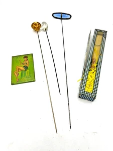 vintage hat pins, hand held fan & purse mirror - Picture 1 of 16