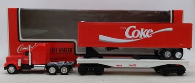 K-Line K6634 Coca-Cola Heavy Hauler Flatcar w/ Tractor Trailer EX/Box - Image 1 of 4