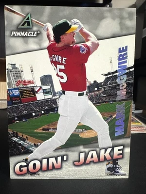 Tarjeta de muestra Jumbo de gran tamaño Mark McGwire 1997 Pinnacle Goin’ Jake 7 ¡Rara! (AH) Foto 1 de 4