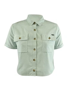 Volcom Women's Cotton Cropped Shirt (L, Smokey Blue) - Picture 1 of 3